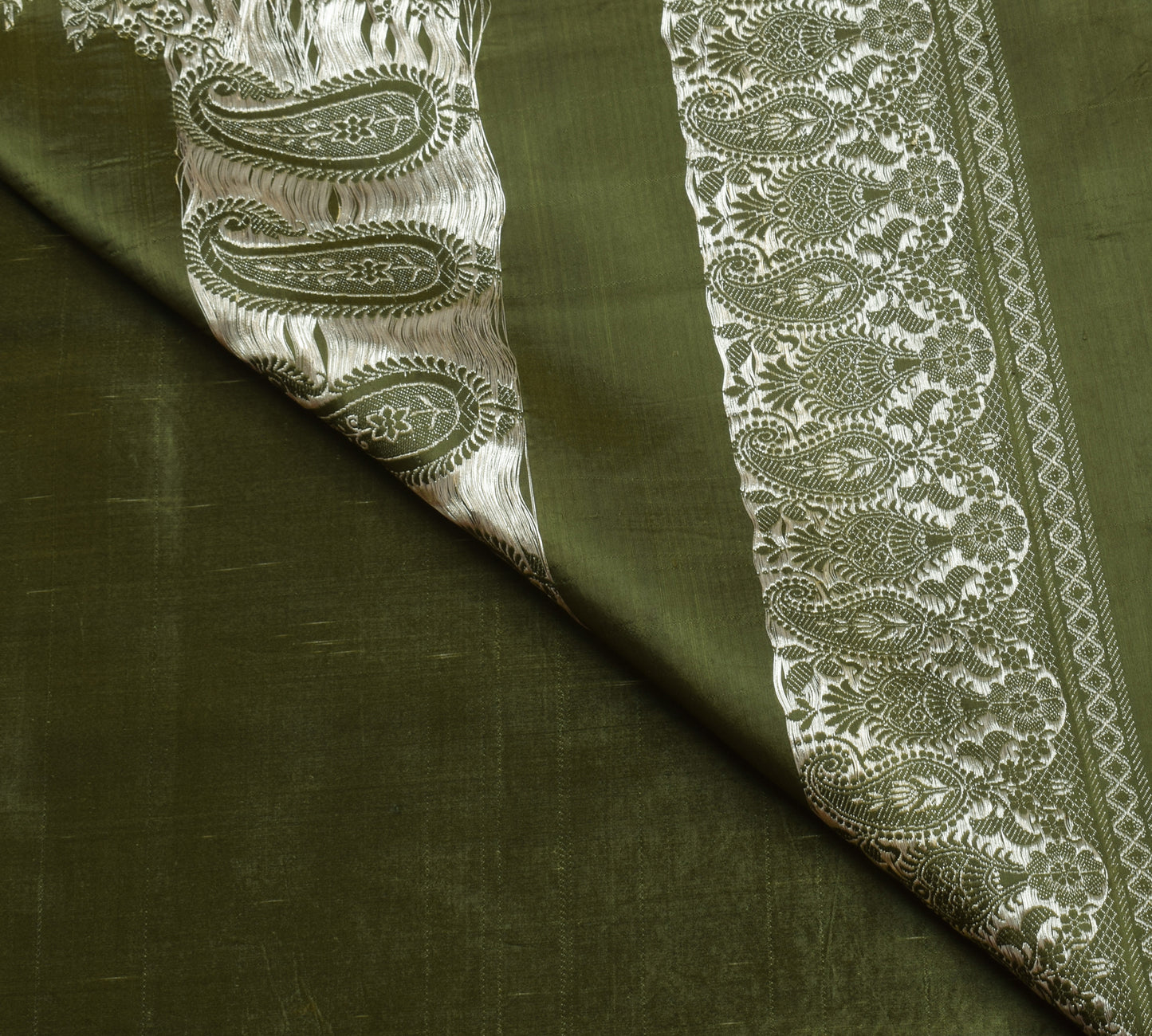 Sushila Vintage Heavy Saree Pure Satin Silk Banarasi Brocade Woven Sari Fabric