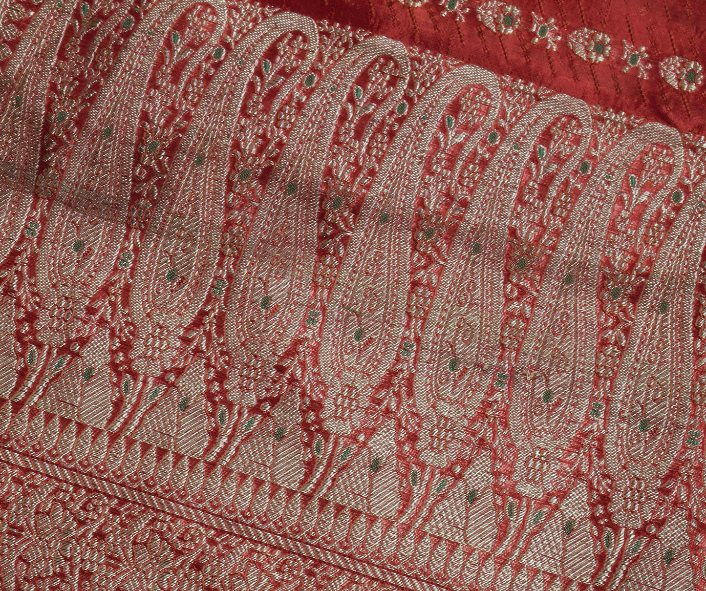 Sushila Vintage Heavy Maroon Saree Art Satin Silk Banarasi Brocade Woven Sari Fabric