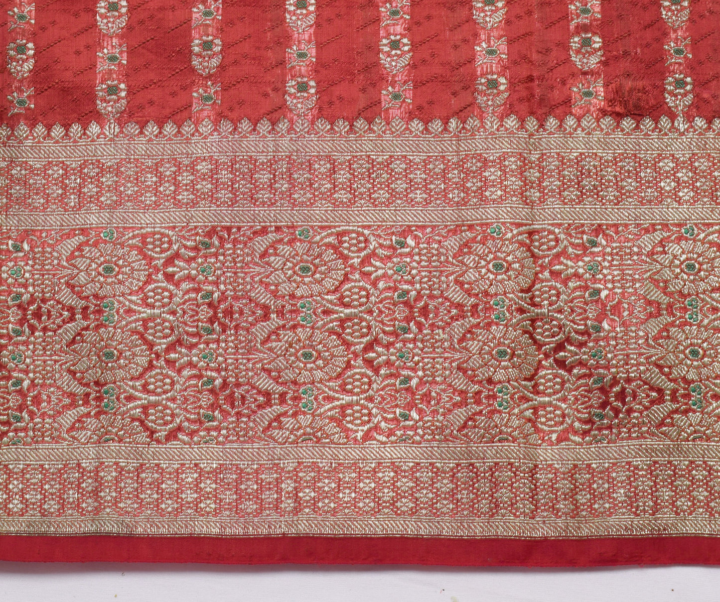 Sushila Vintage Heavy Maroon Saree Art Satin Silk Banarasi Brocade Woven Sari Fabric