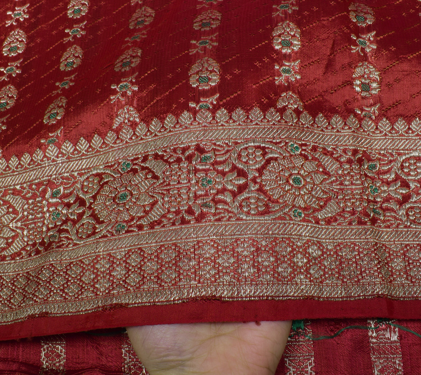 Sushila Vintage Heavy Maroon Saree Art Satin Silk Banarasi Brocade Woven Sari Fabric