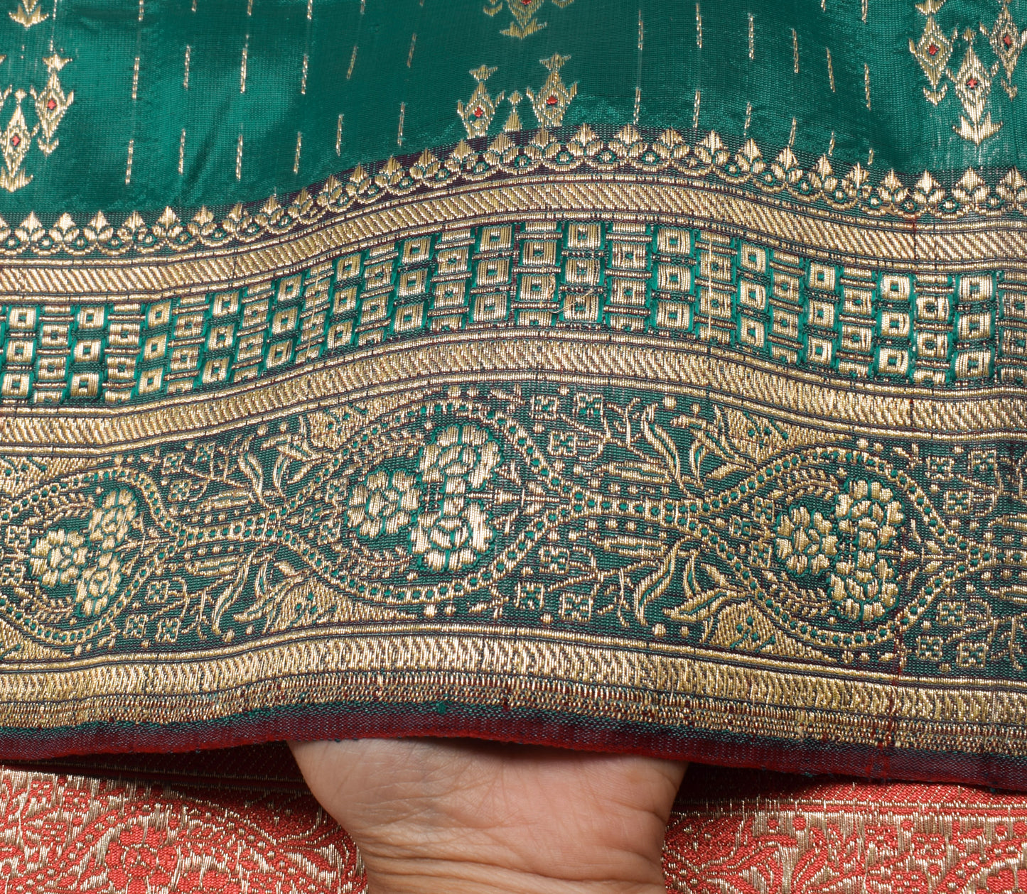 Sushila Vintage Heavy Saree Blend Satin Silk Banarasi Brocade Woven Sari Fabric