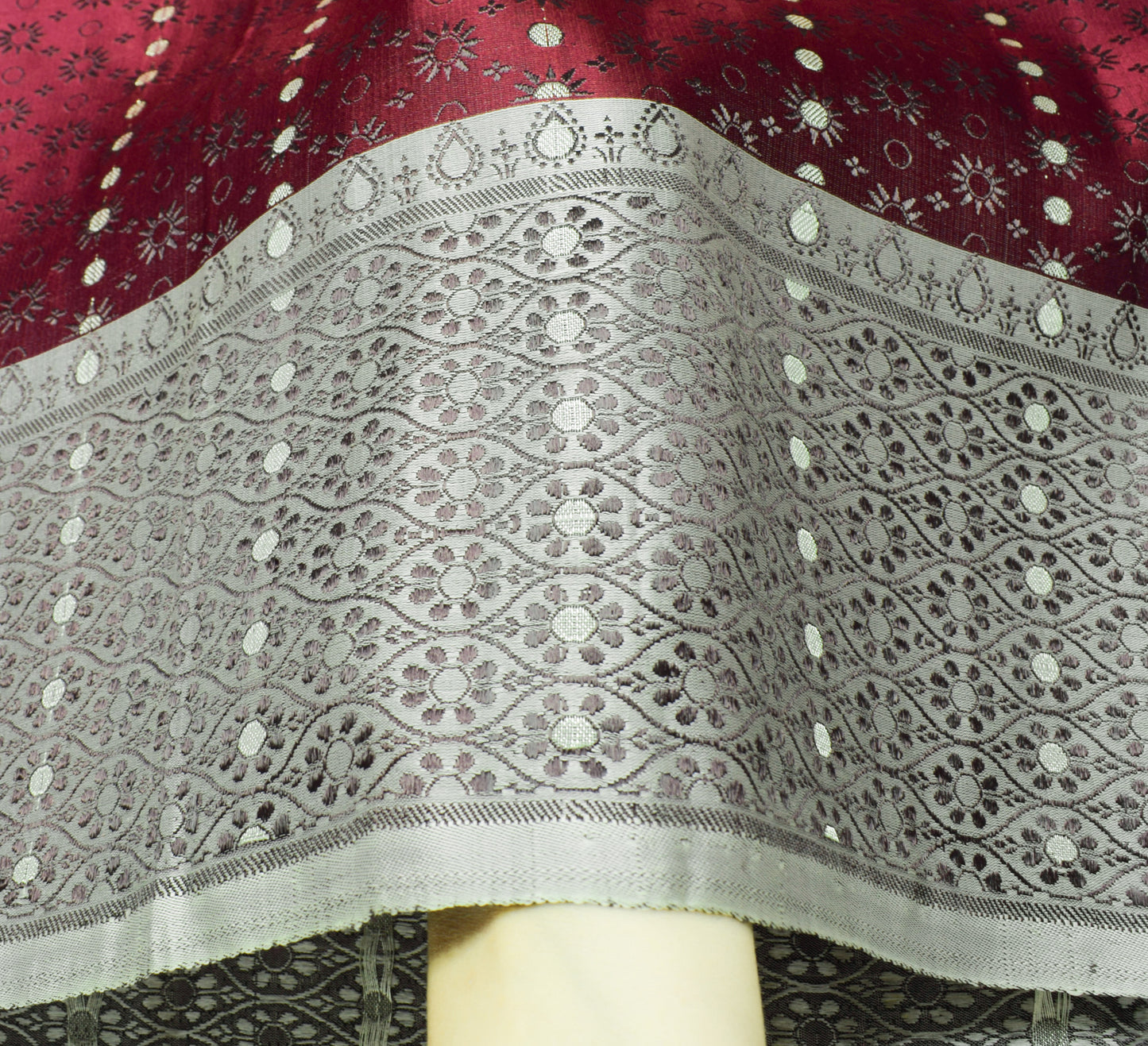Sushila Vintage Heavy Saree Pure Satin Silk Banarasi Brocade Woven Sari Fabric