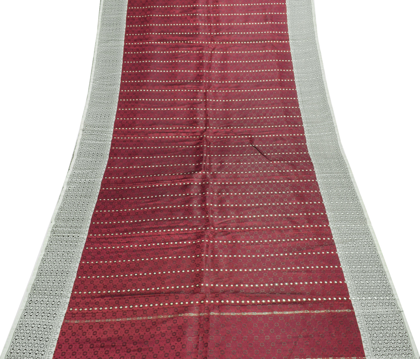 Sushila Vintage Heavy Saree Pure Satin Silk Banarasi Brocade Woven Sari Fabric