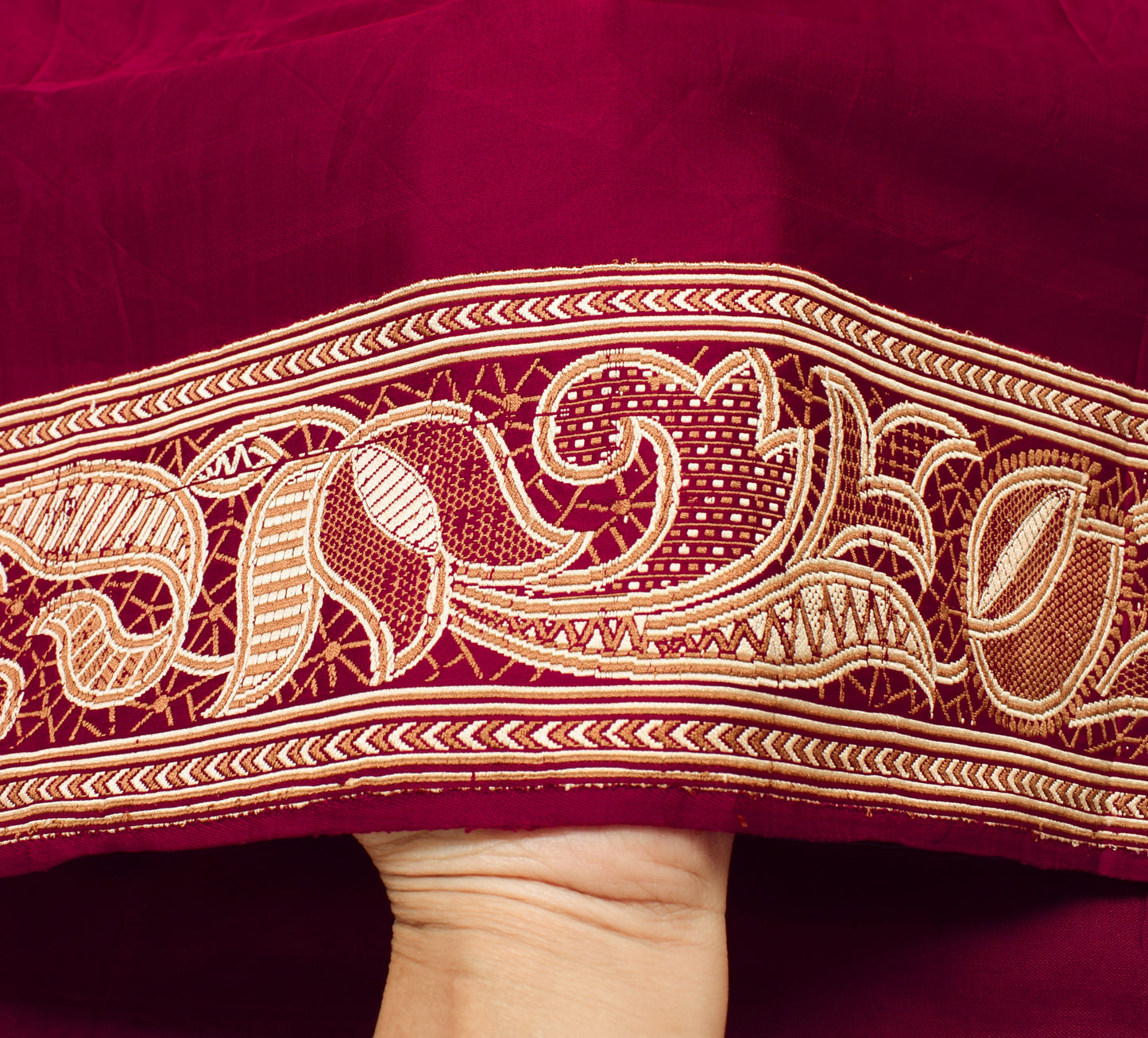 Sushila Vintage Heavy Saree Pure Satin Silk Banarasi Brocade Woven Sari Fabric