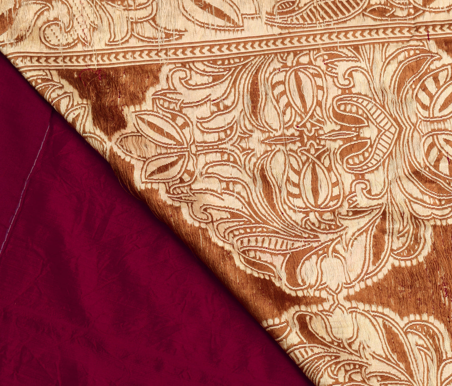 Sushila Vintage Heavy Saree Pure Satin Silk Banarasi Brocade Woven Sari Fabric