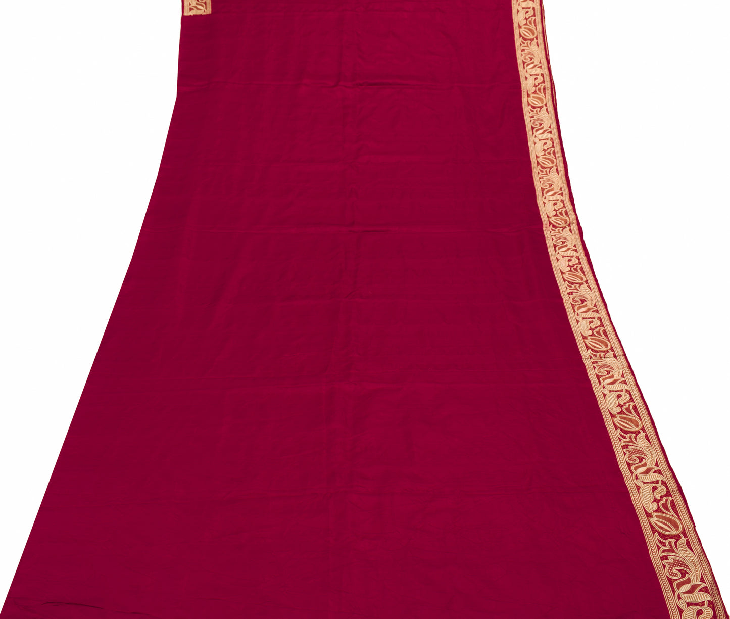 Sushila Vintage Heavy Saree Pure Satin Silk Banarasi Brocade Woven Sari Fabric