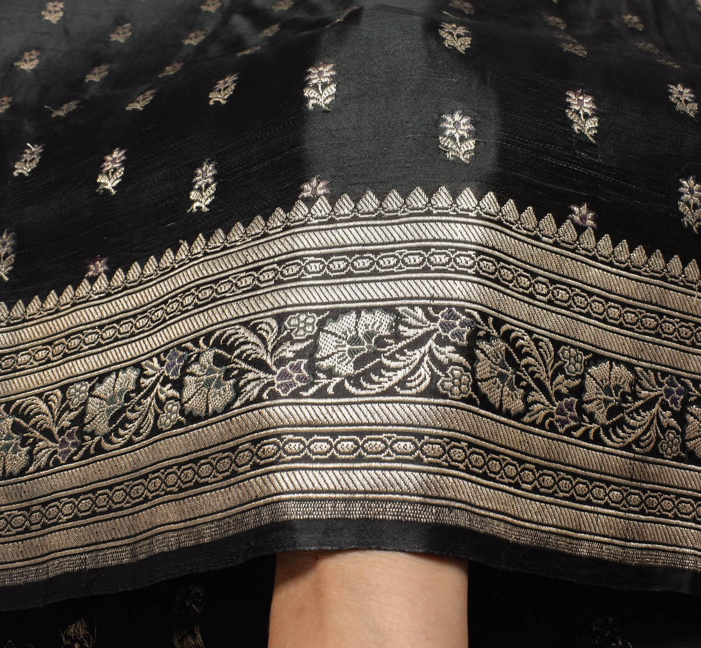 Sushila Vintage Heavy Saree Pure Satin Silk Banarasi Brocade Woven Sari Fabric