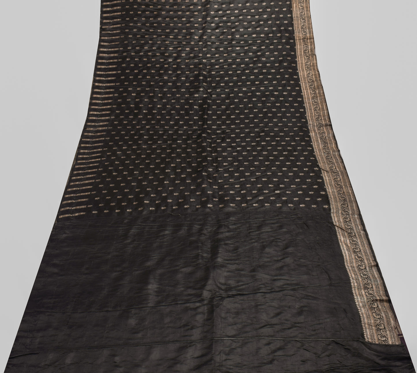 Sushila Vintage Heavy Saree Pure Satin Silk Banarasi Brocade Woven Sari Fabric