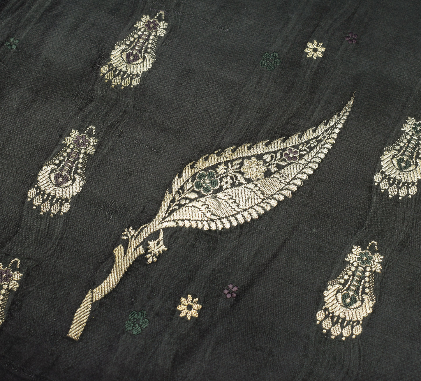 Sushila Vintage Heavy Saree Pure Satin Silk Banarasi Brocade Woven Sari Fabric