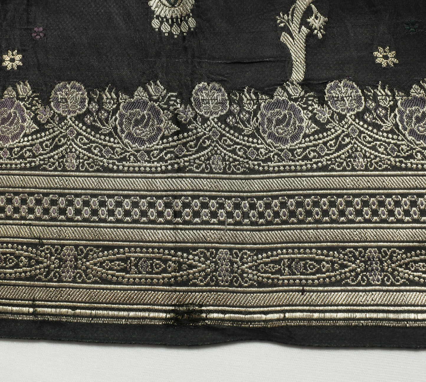 Sushila Vintage Heavy Saree Pure Satin Silk Banarasi Brocade Woven Sari Fabric