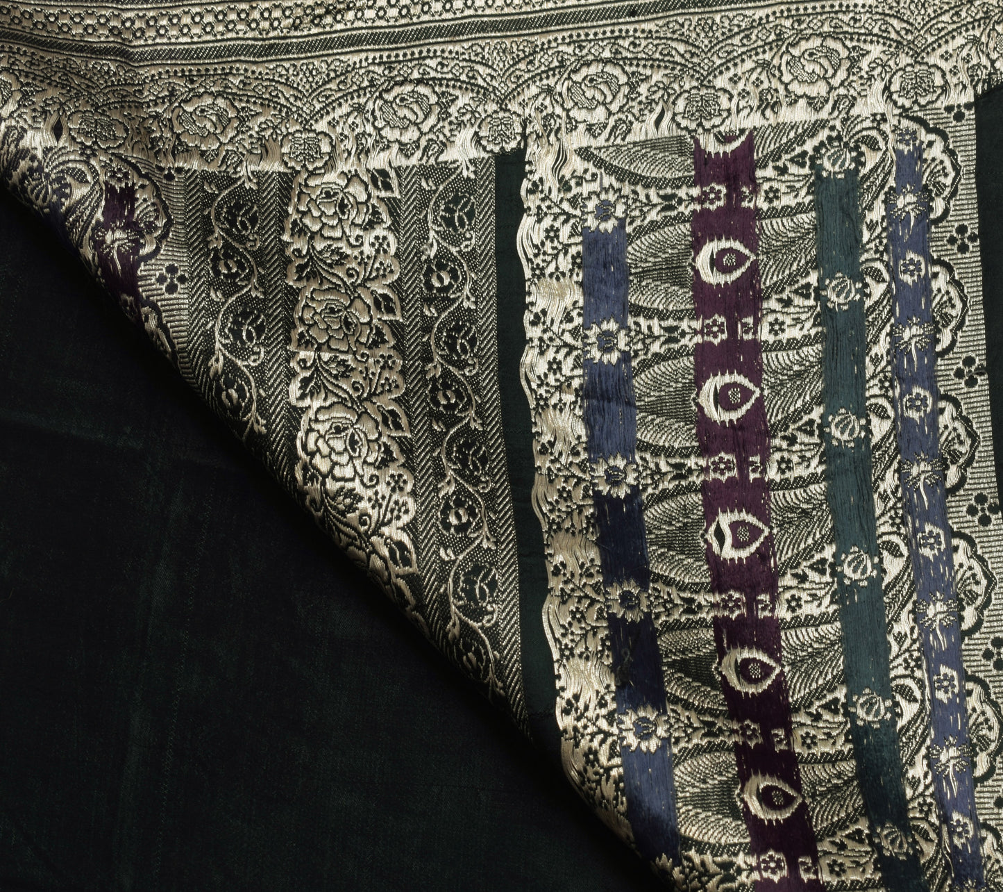 Sushila Vintage Heavy Saree Pure Satin Silk Banarasi Brocade Woven Sari Fabric