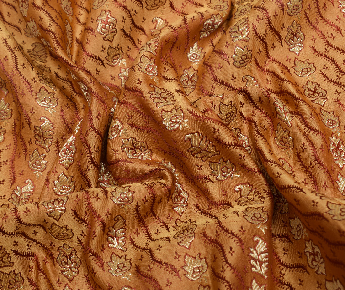 Sushila Vintage Heavy Saree Pure Satin Silk Banarasi Brocade Woven Sari Fabric