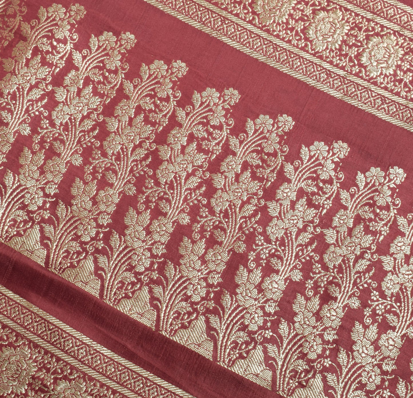Sushila Vintage Heavy Saree Pure Satin Silk Banarasi Brocade Woven Sari Fabric