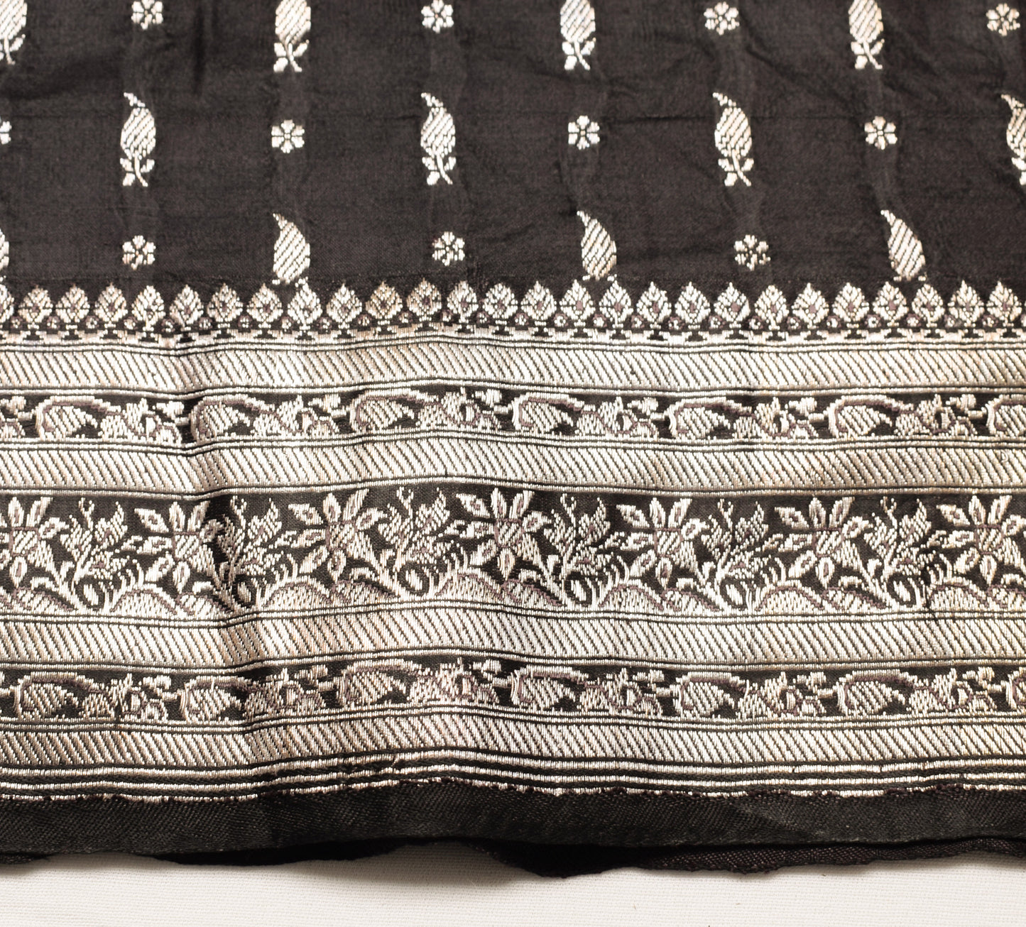 Sushila Vintage Heavy Saree Pure Satin Silk Banarasi Brocade Woven Sari Fabric