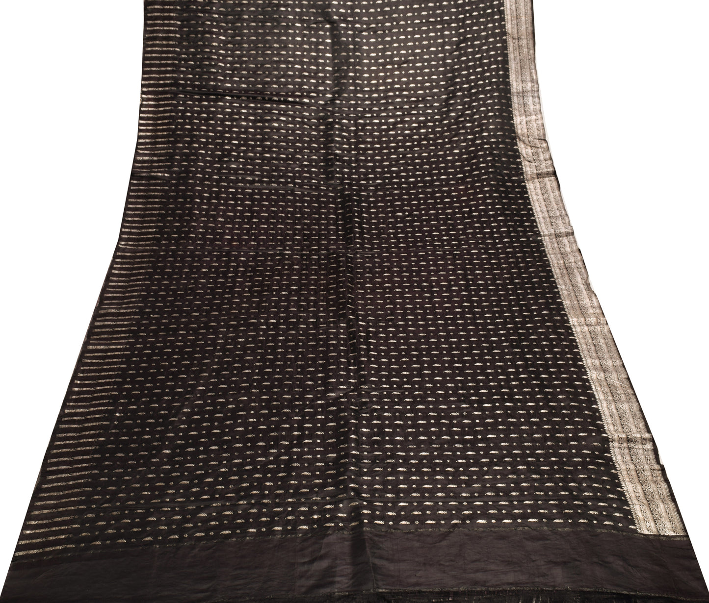 Sushila Vintage Heavy Saree Pure Satin Silk Banarasi Brocade Woven Sari Fabric