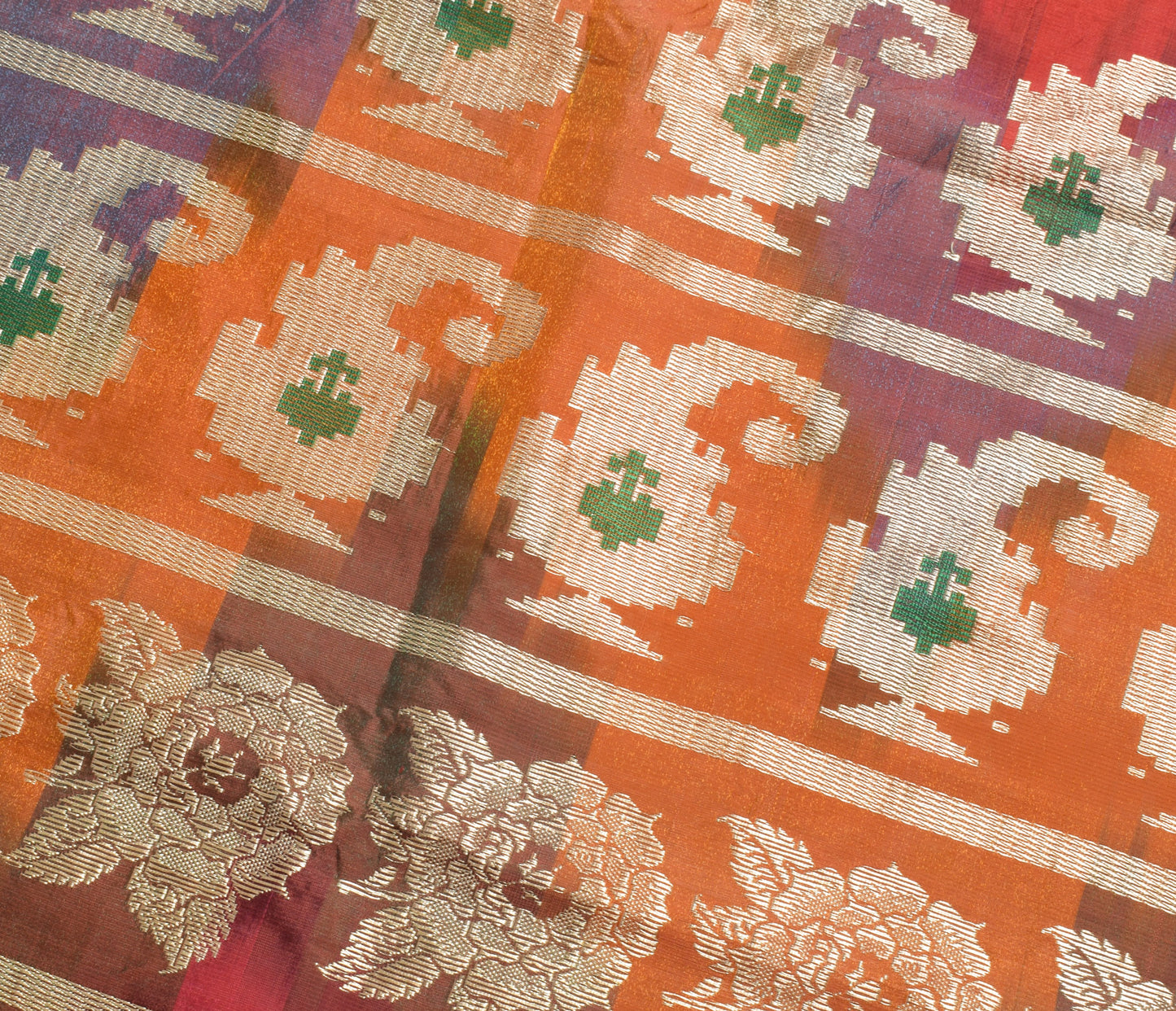 Sushila Vintage Heavy Saree Blend Satin Silk Banarasi Brocade Woven Sari Fabric