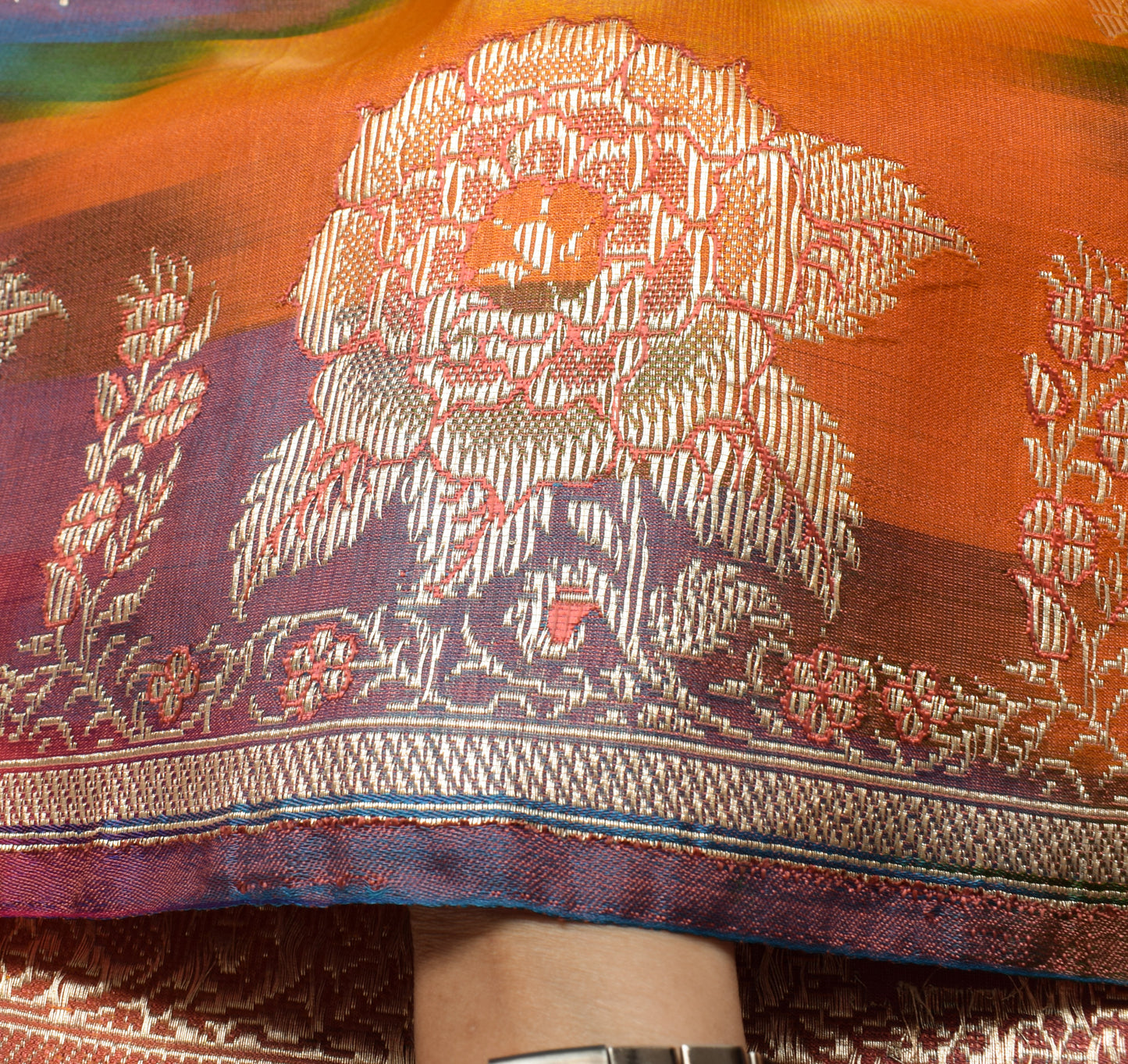Sushila Vintage Heavy Saree Blend Satin Silk Banarasi Brocade Woven Sari Fabric