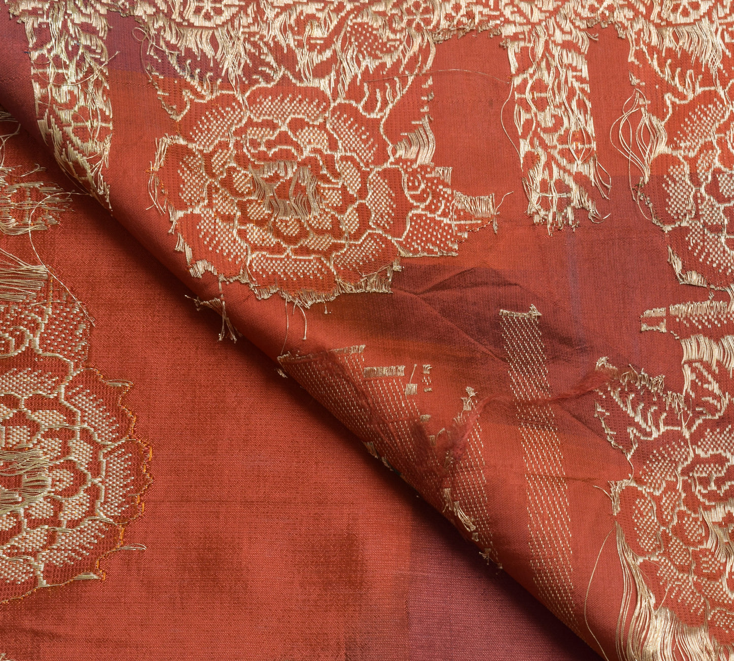 Sushila Vintage Heavy Saree Blend Satin Silk Banarasi Brocade Woven Sari Fabric