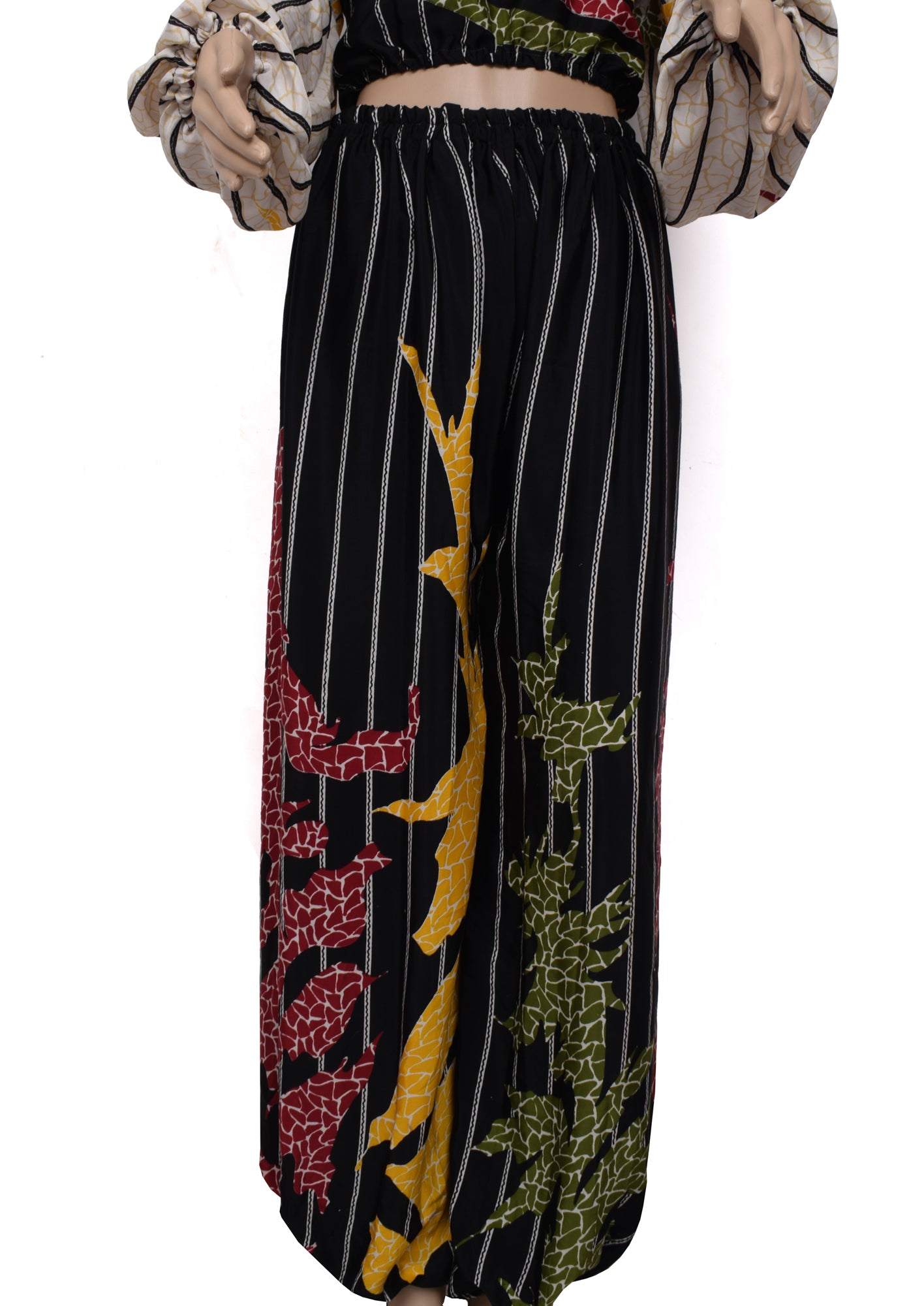 Sushila Vintage Women Dress Blend Silk Sari upcycled Aladdin Pants Afghani Top