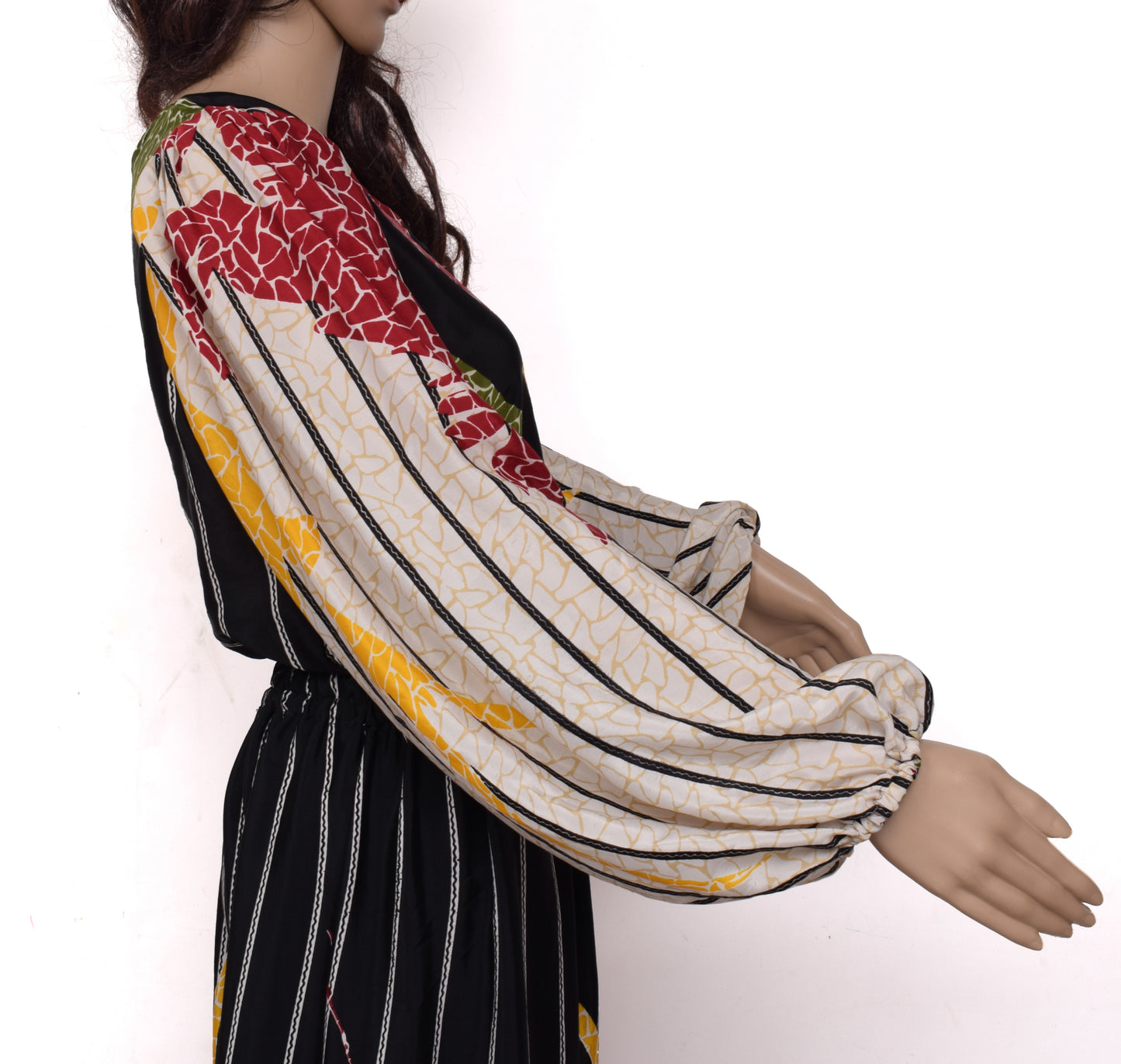 Sushila Vintage Women Dress Blend Silk Sari upcycled Aladdin Pants Afghani Top