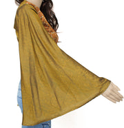 Sushila Vintage Bohemian Bell Sleeve Recycled Silk Saree Top 70,s Retro Green