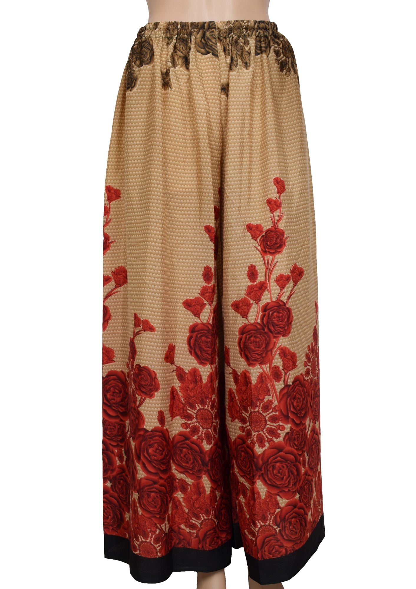 Sushila Vintage Blend Silk Sari upcycled Palazo Palazzo Pants Kafthan Top Brown