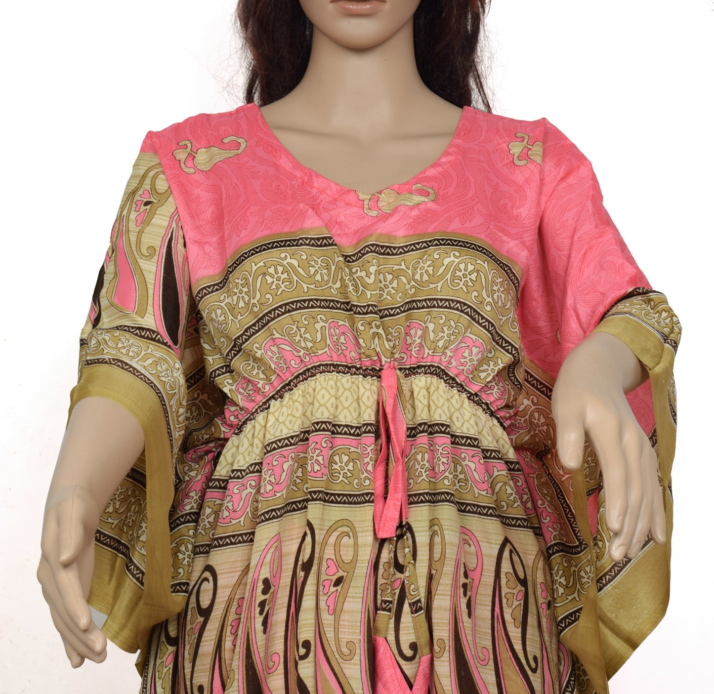 Sushila Vintage Blend Silk Sari upcycled Palazzo Pants & Kafhtan Top Set Pink