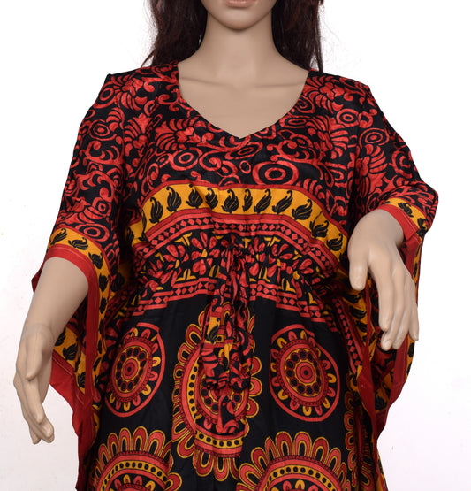 Sushila Vintage Blend Silk Sari upcycled Palazzo Pants & Kafhtan Top Set Black