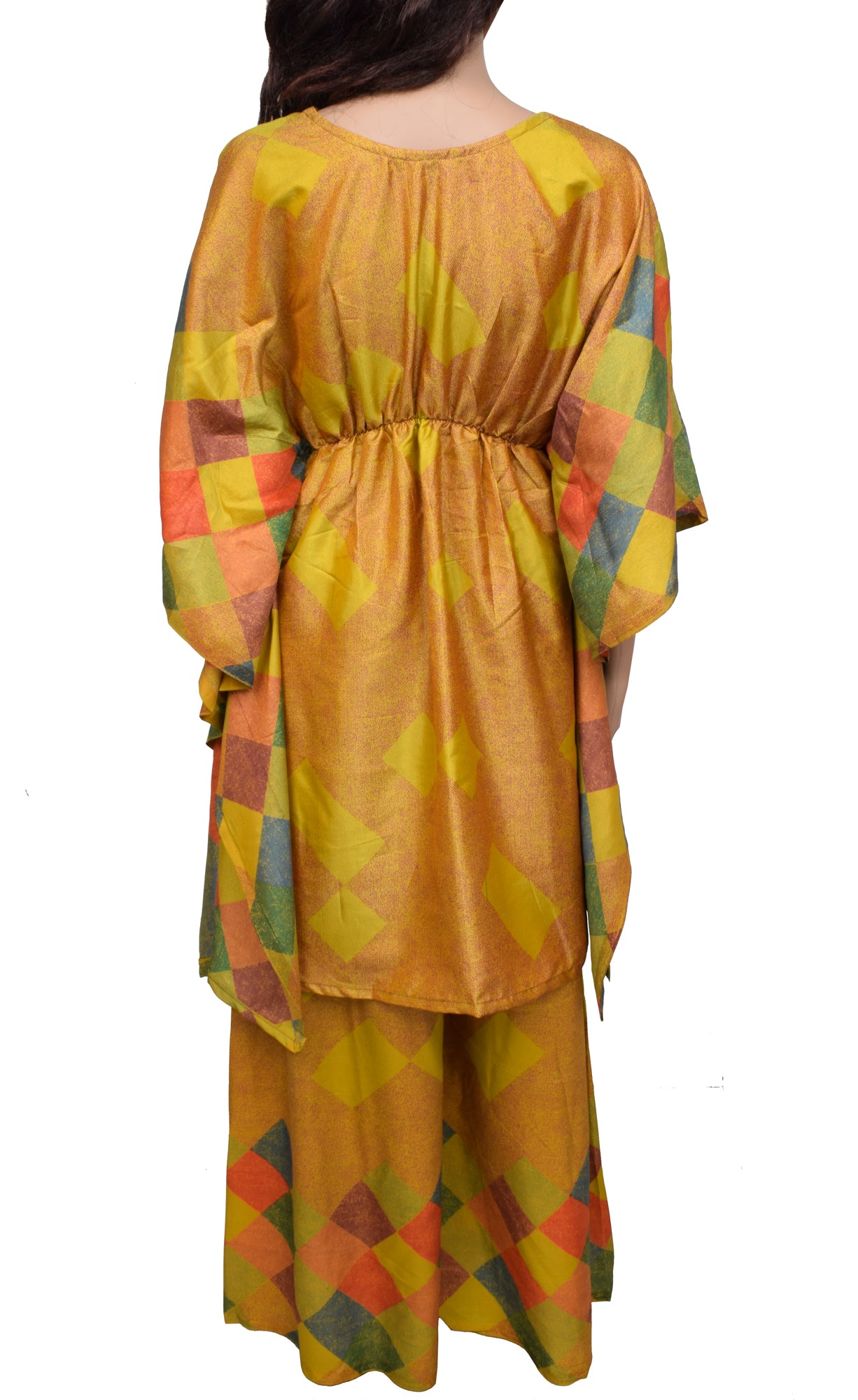 Sushila Vintage Blend Silk Sari upcycled Palazzo Pants & Kafhtan Top Set