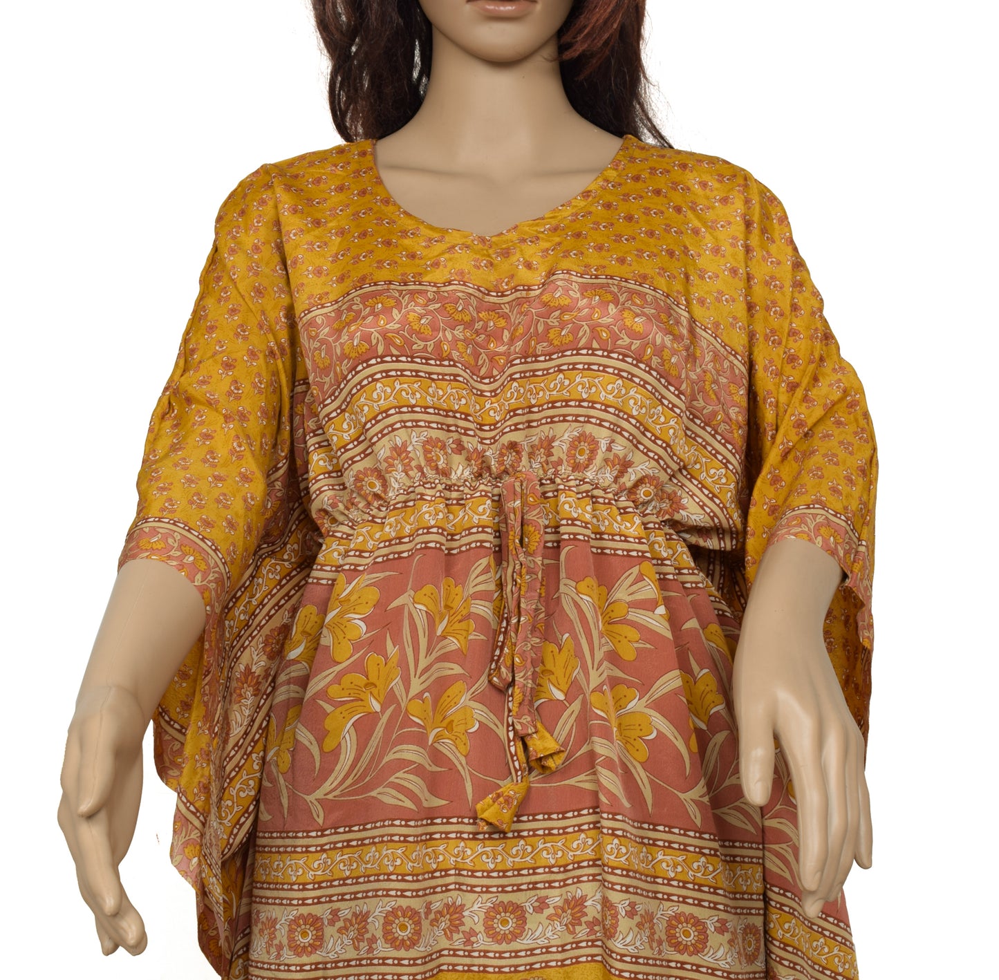 Sushila Vintage Blend Silk Sari upcycled Palazzo Pants & Kafthan Top Mustard