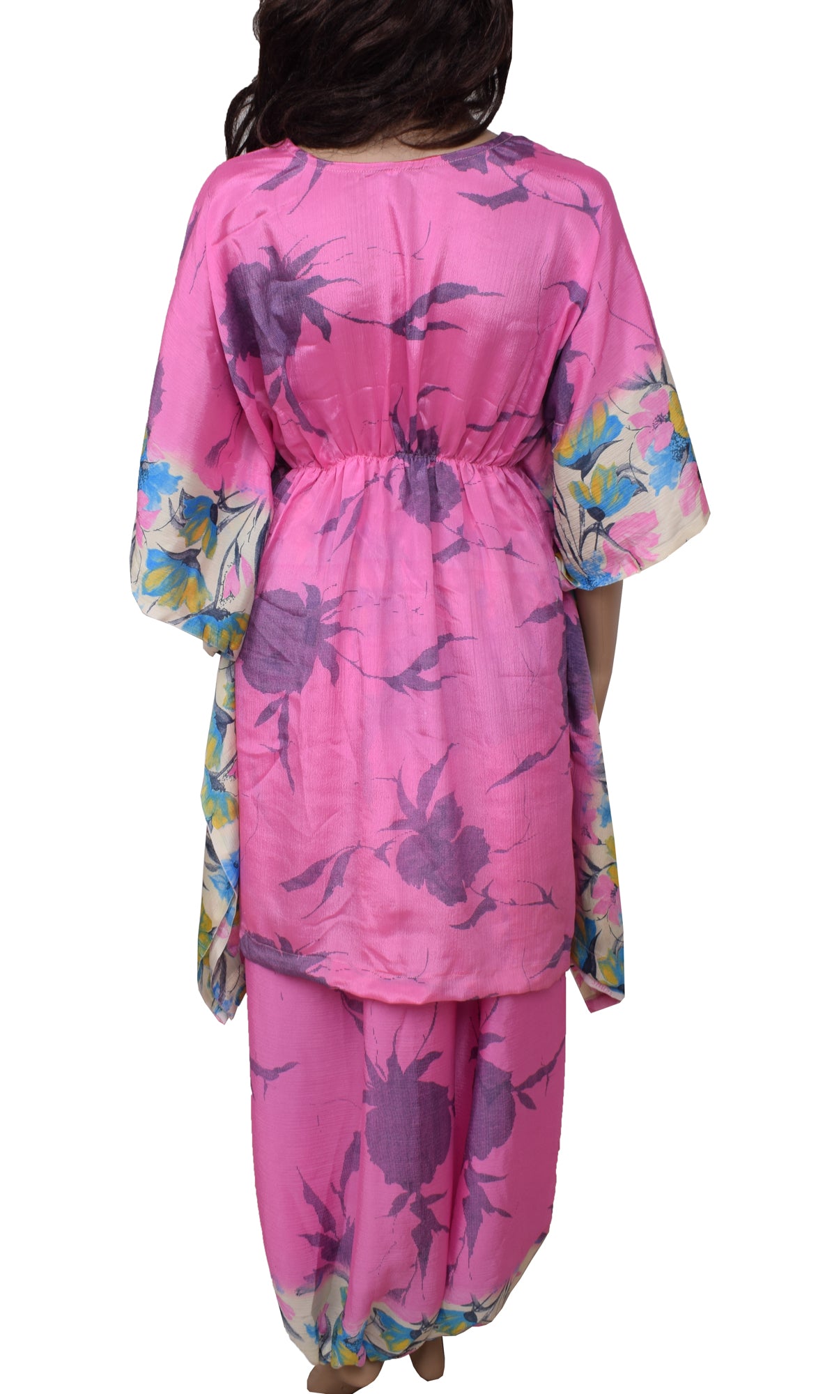 Sushila Vintage Women Dress Blend Silk Sari upcycled Palazzo Pants Kafthan Top