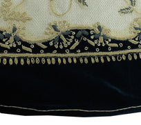 Sushila Vintage Blue Long Skirt Net & Velvet Handmade Unstitched Lehenga Fabric