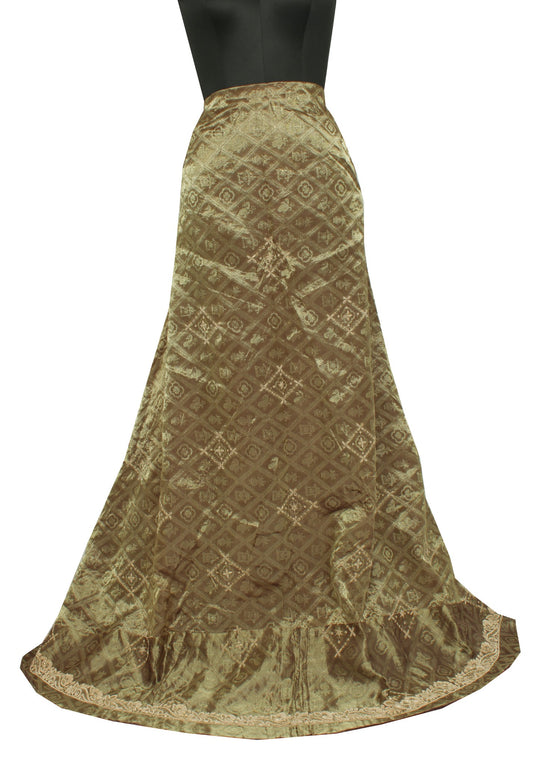 Sushila Vintage Green Long Skirt Pure Tissue Silk Hand Beaded Unstitched Lehenga
