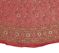 Sushila Vintage Red Long Skirt Pure Georgette Hand Beaded Unstitched Lehenga