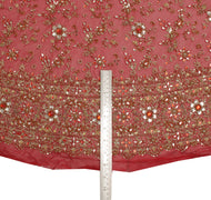 Sushila Vintage Red Long Skirt Pure Georgette Hand Beaded Unstitched Lehenga