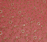Sushila Vintage Red Long Skirt Pure Georgette Hand Beaded Unstitched Lehenga