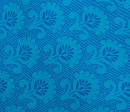 Sushila Vintage Blue Saree Magic Wrap Reversible Skirt Beach Dress Art Silk Hippie