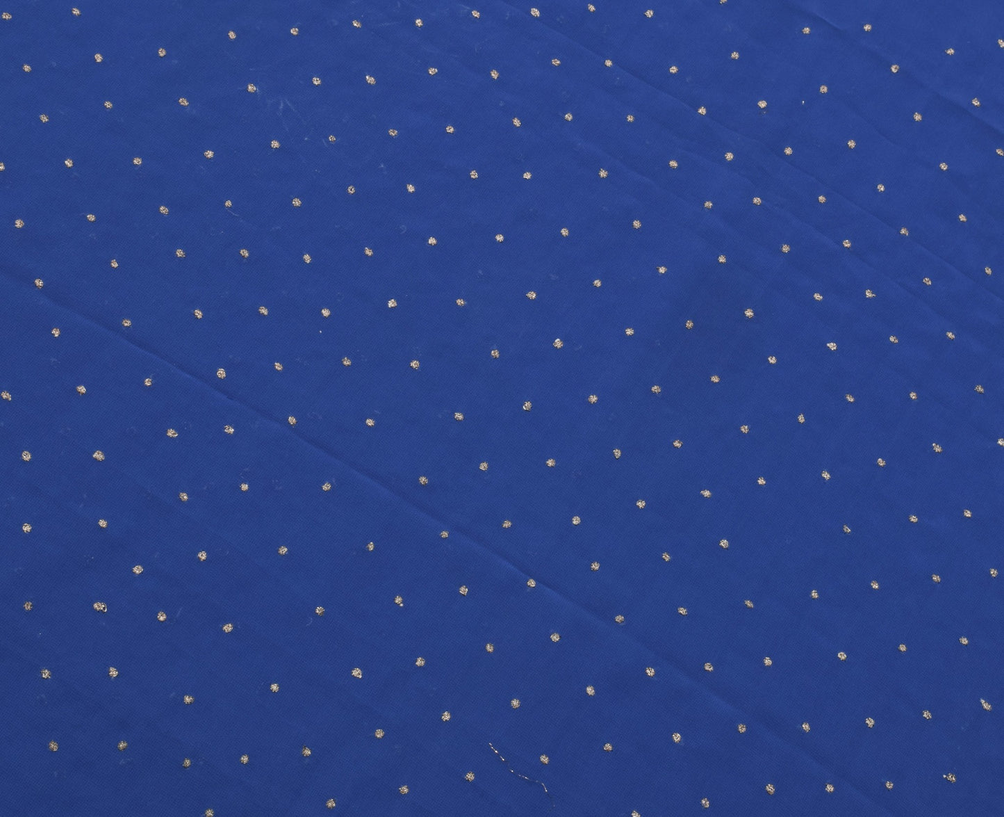 Sushila Vintage Blue Sari Remnant Scrap Multi Purpose Georgette Craft Fabric