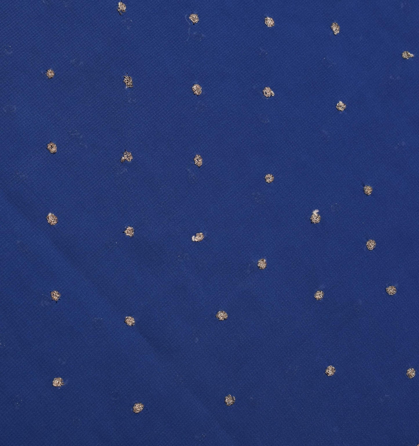 Sushila Vintage Blue Sari Remnant Scrap Multi Purpose Georgette Craft Fabric
