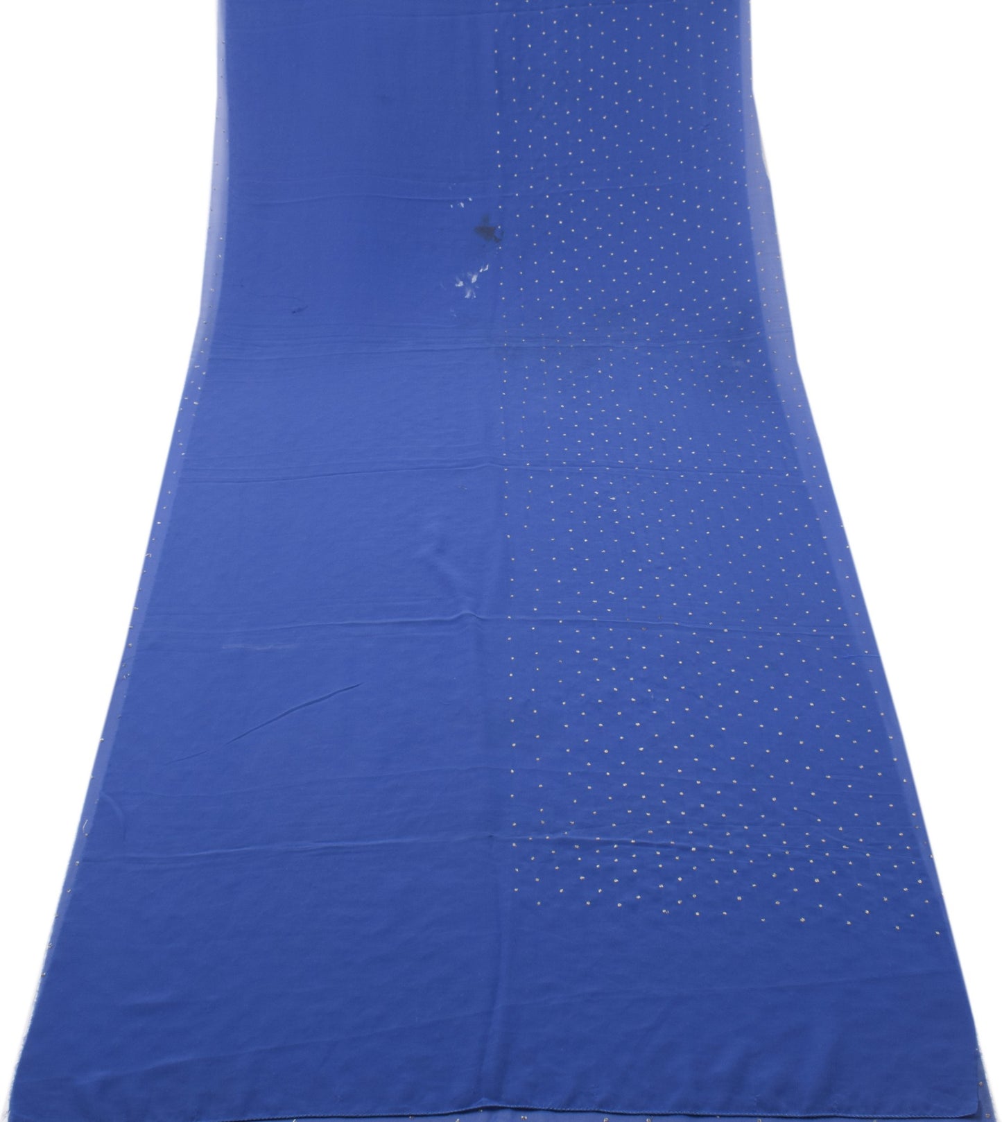 Sushila Vintage Blue Sari Remnant Scrap Multi Purpose Georgette Craft Fabric