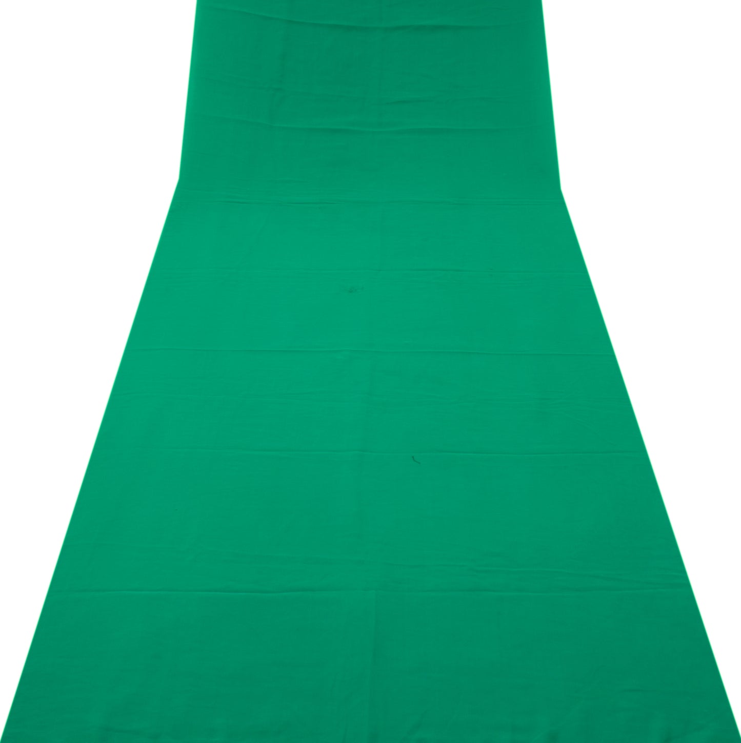 Sushila Vintage Green Sari Remnant Scrap Blend Georgette Silk Craft Fabric