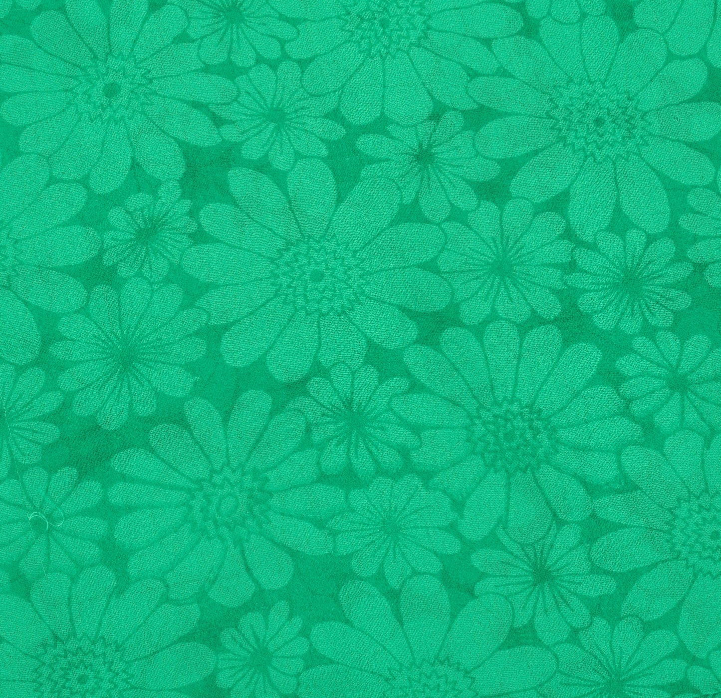 Sushila Vintage Green Sari Remnant Scrap Pure Georgette Printed Craft Fabric