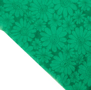 Sushila Vintage Green Sari Remnant Scrap Pure Georgette Printed Craft Fabric