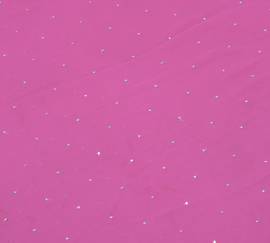 Sushila Vintage Mauve Sari Remnant Scrap Blend Georgette Indian Craft Fabric