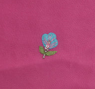 Sushila Vintage Pink Sari Remnant Scrap Pure Georgette Embroidered Craft Fabric
