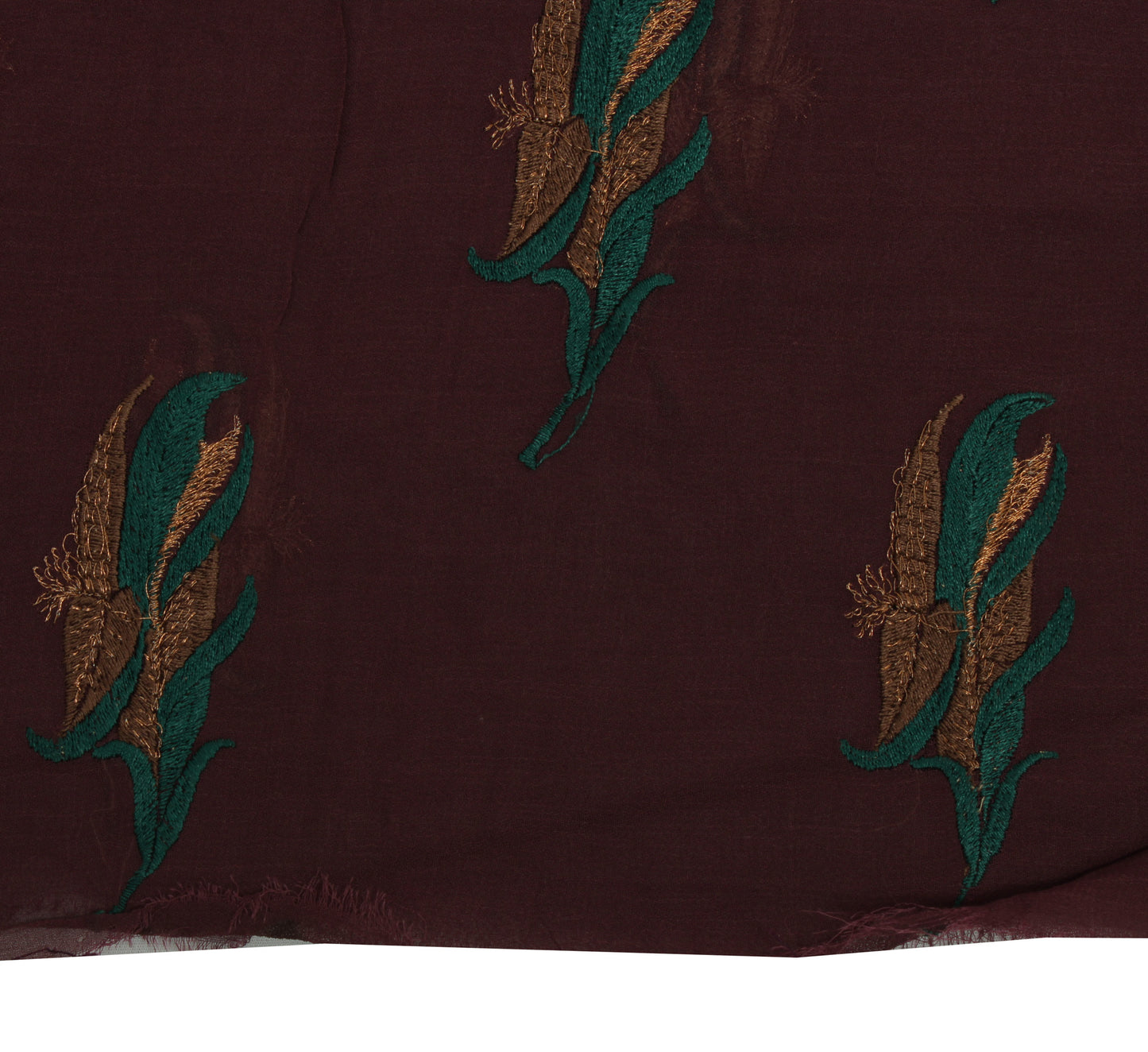Sushila Vintage Purple Sari Remnant Scrap Pure Georgette Silk Craft Fabric
