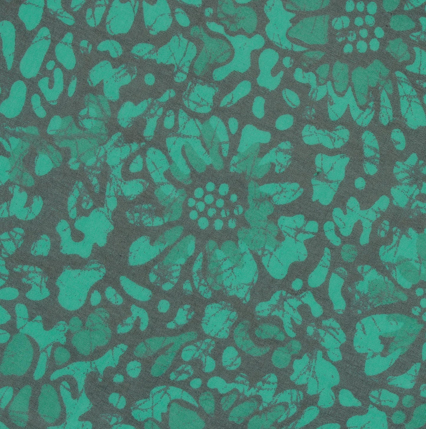 Sushila Vintage Green Sari Remnant Scrap Blend Georgette Printed Craft Fabric