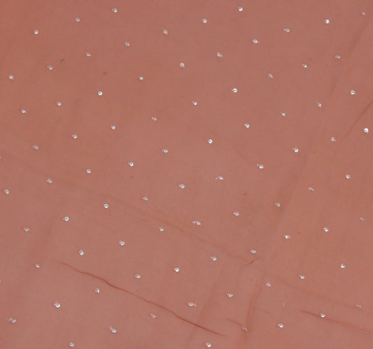 Sushila Vintage Indian Sari Remnant Scrap Pure Georgette Silk Craft Fabric