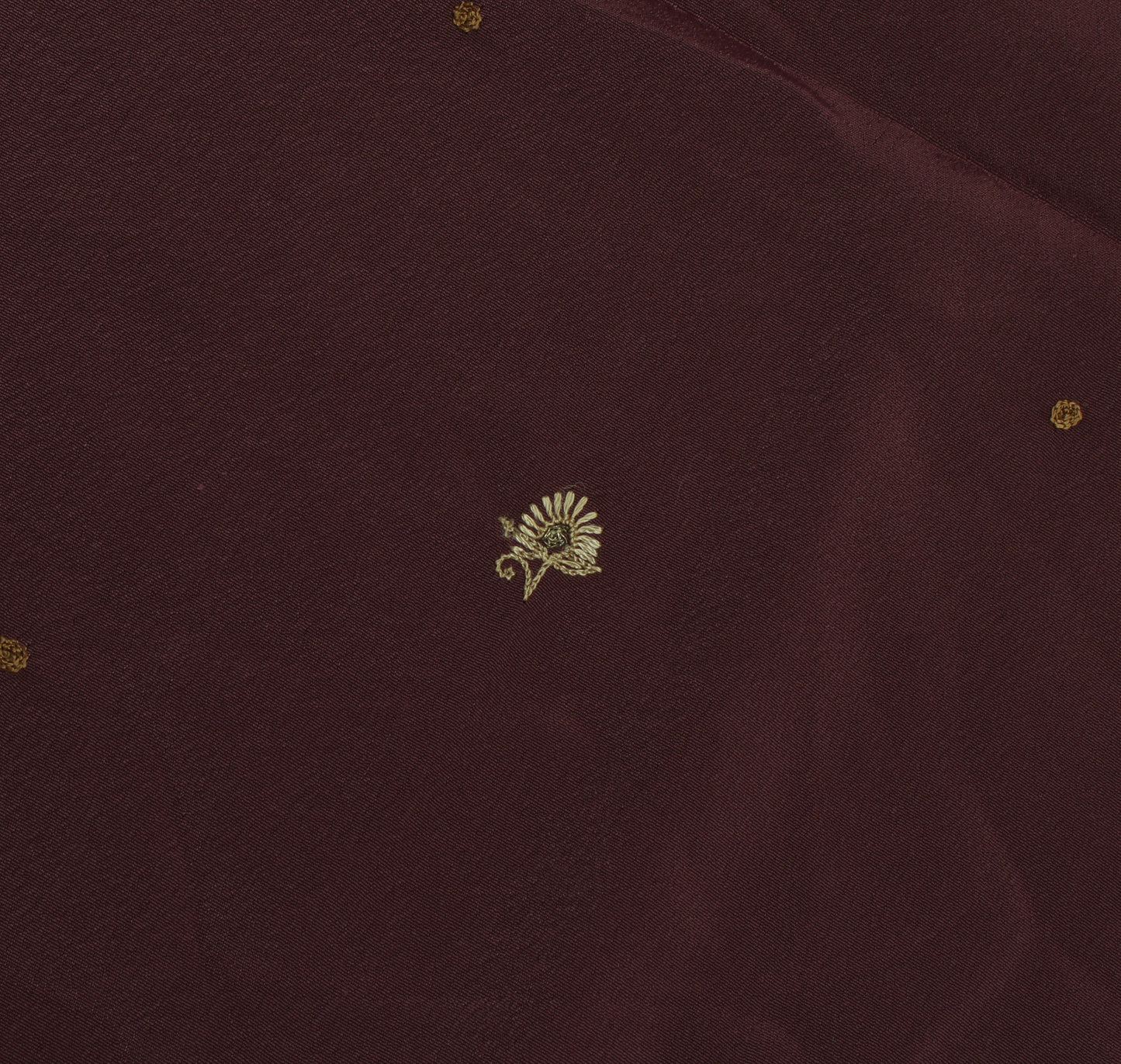Sushila Vintage Indian Sari Remnant Scrap Blend Crepe Embroidered Craft Fabric