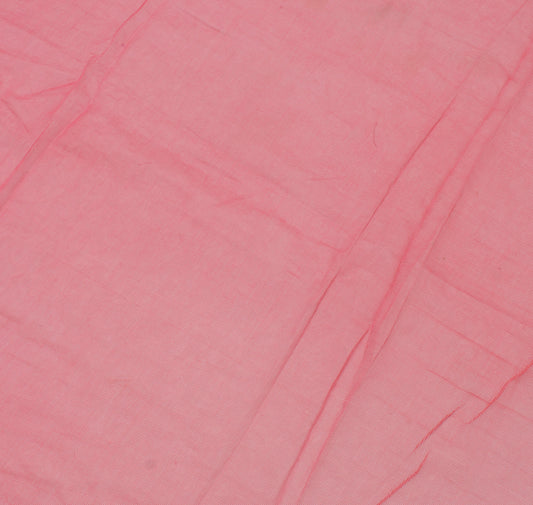 Sushila Vintage Peach Indian Sari Remnant Scrap Pure Cotton Sheer Craft Fabric